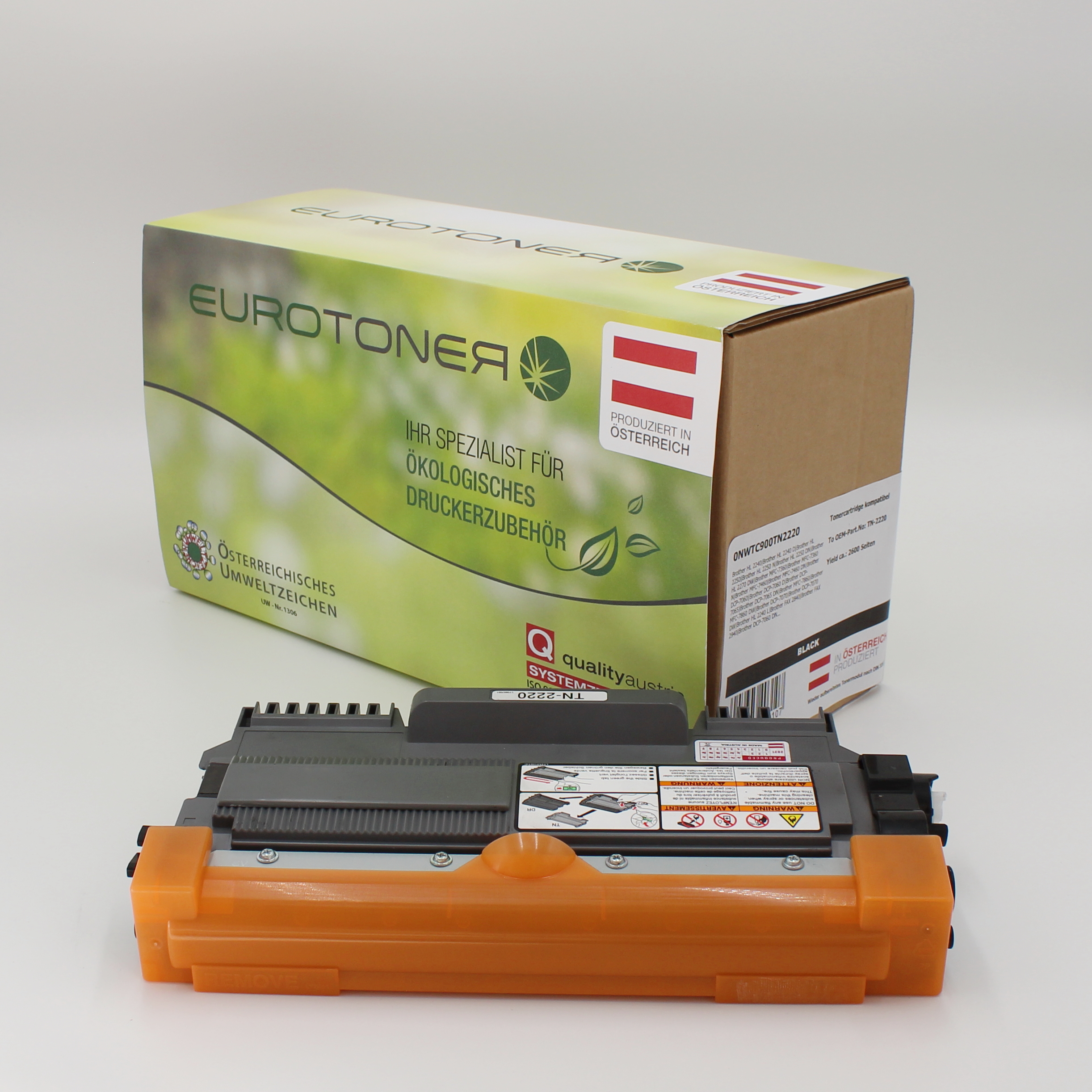 Eurotoner wiederaufbereitet fuer Brother TN-2220 schwarz