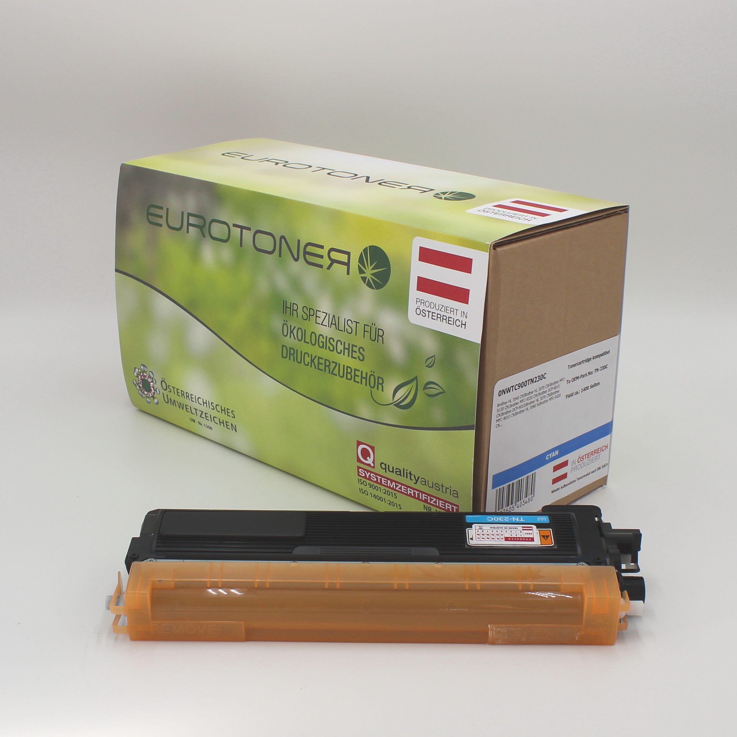 Eurotoner wiederaufbereitet fuer Brother TN-230C cyan