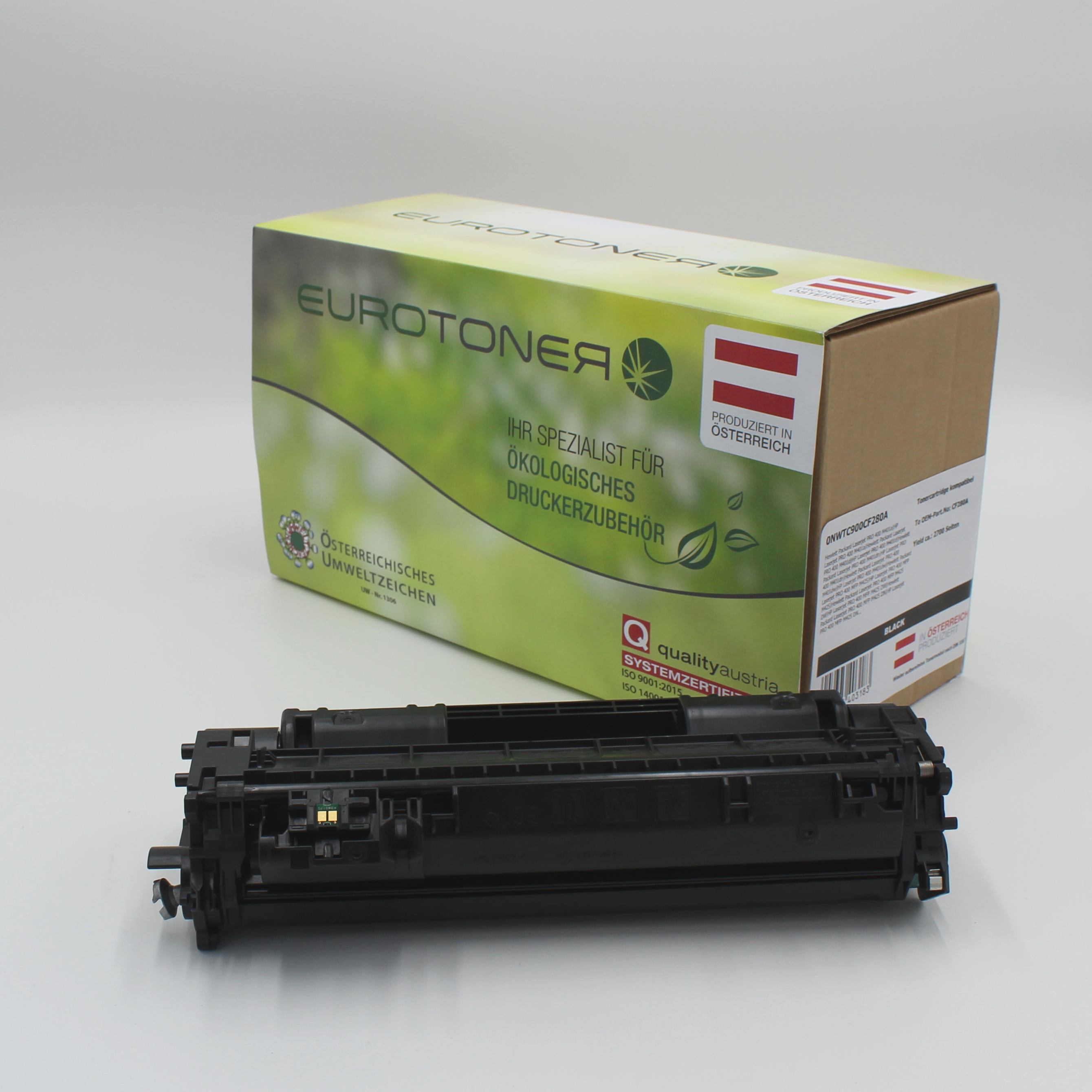 Eurotoner wiederbefuellt fuer HP CF280A schwarz
