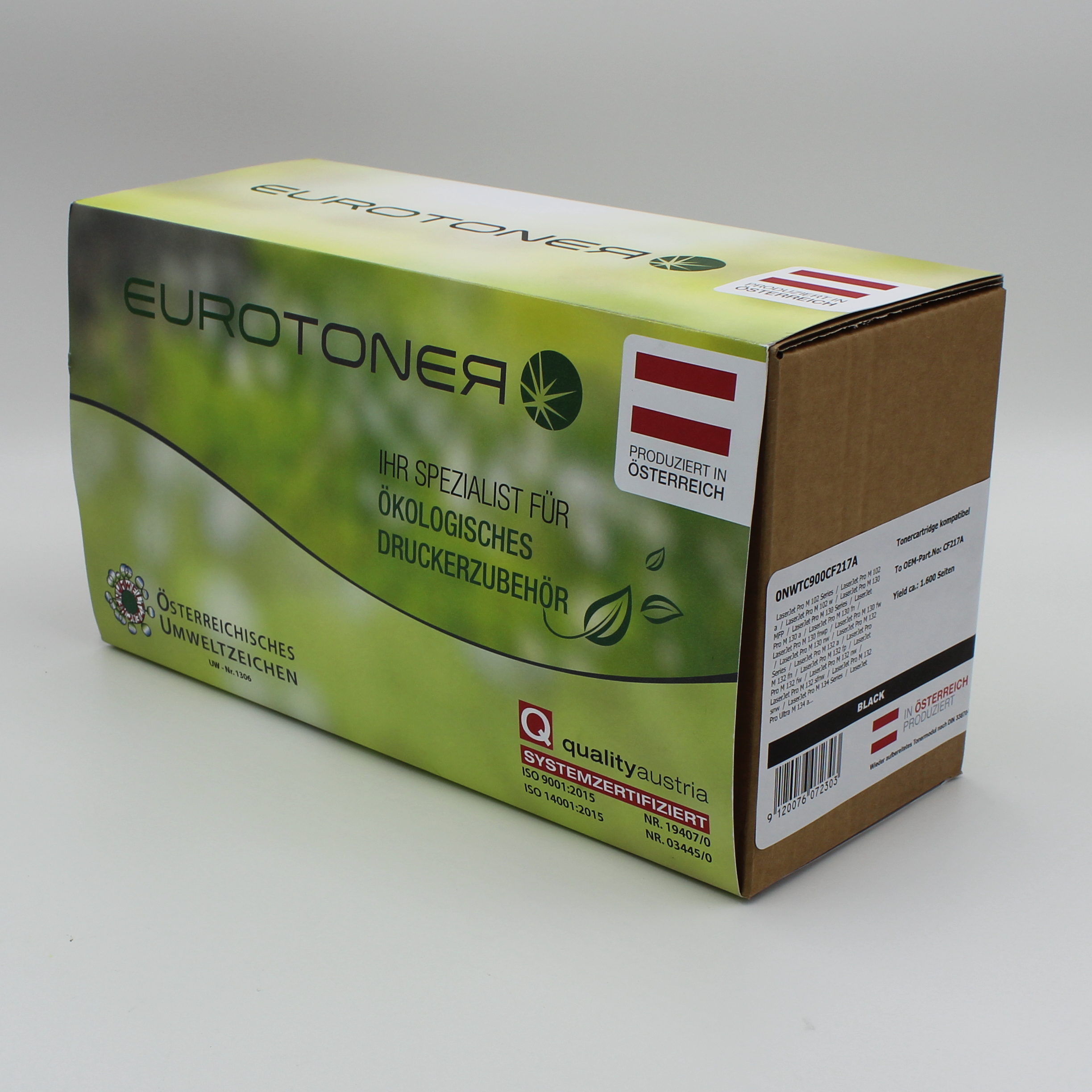 Eurotoner wiederbefuellt fuer HP CF217A schwarz