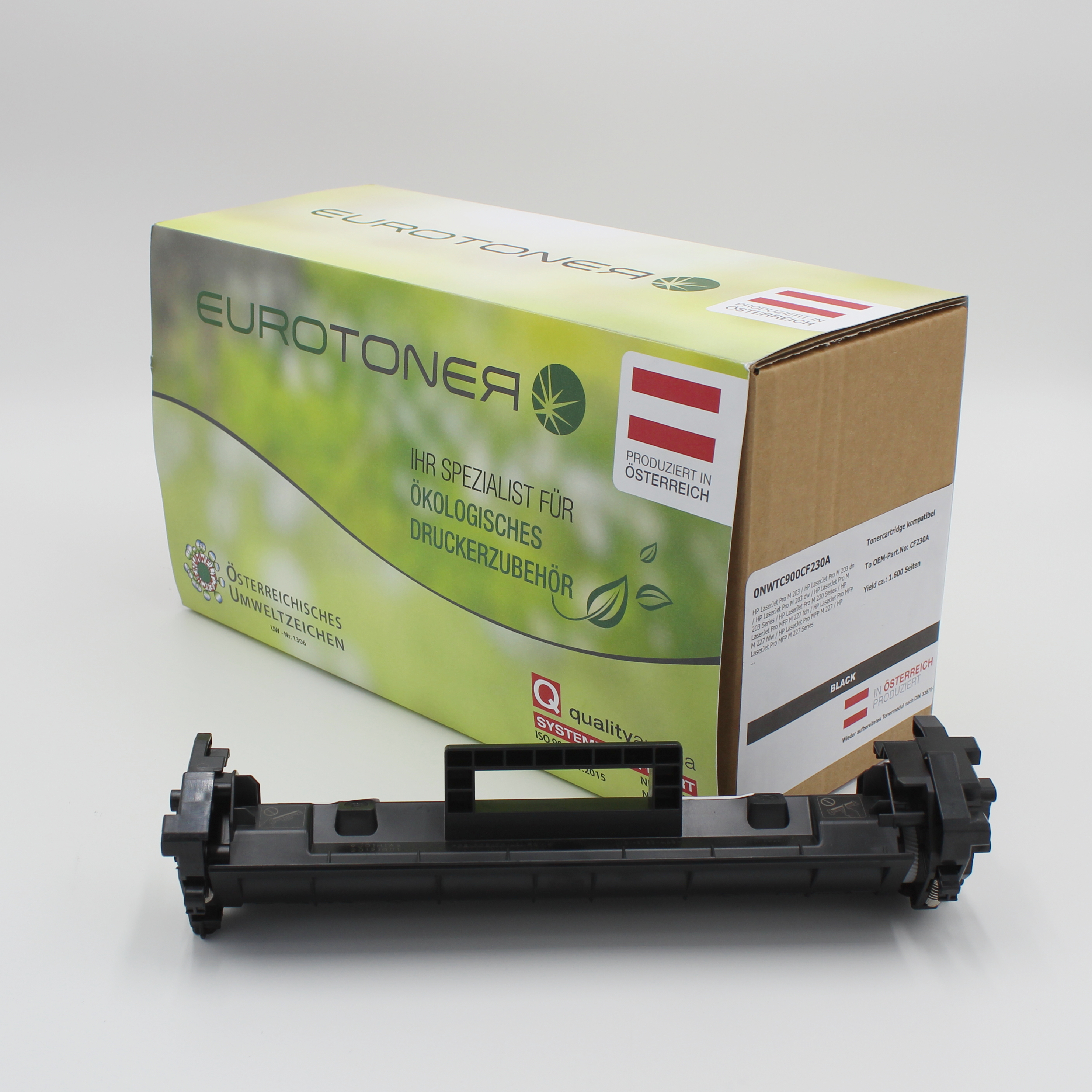 Eurotoner wiederbefuellt fuer HP CF230A schwarz