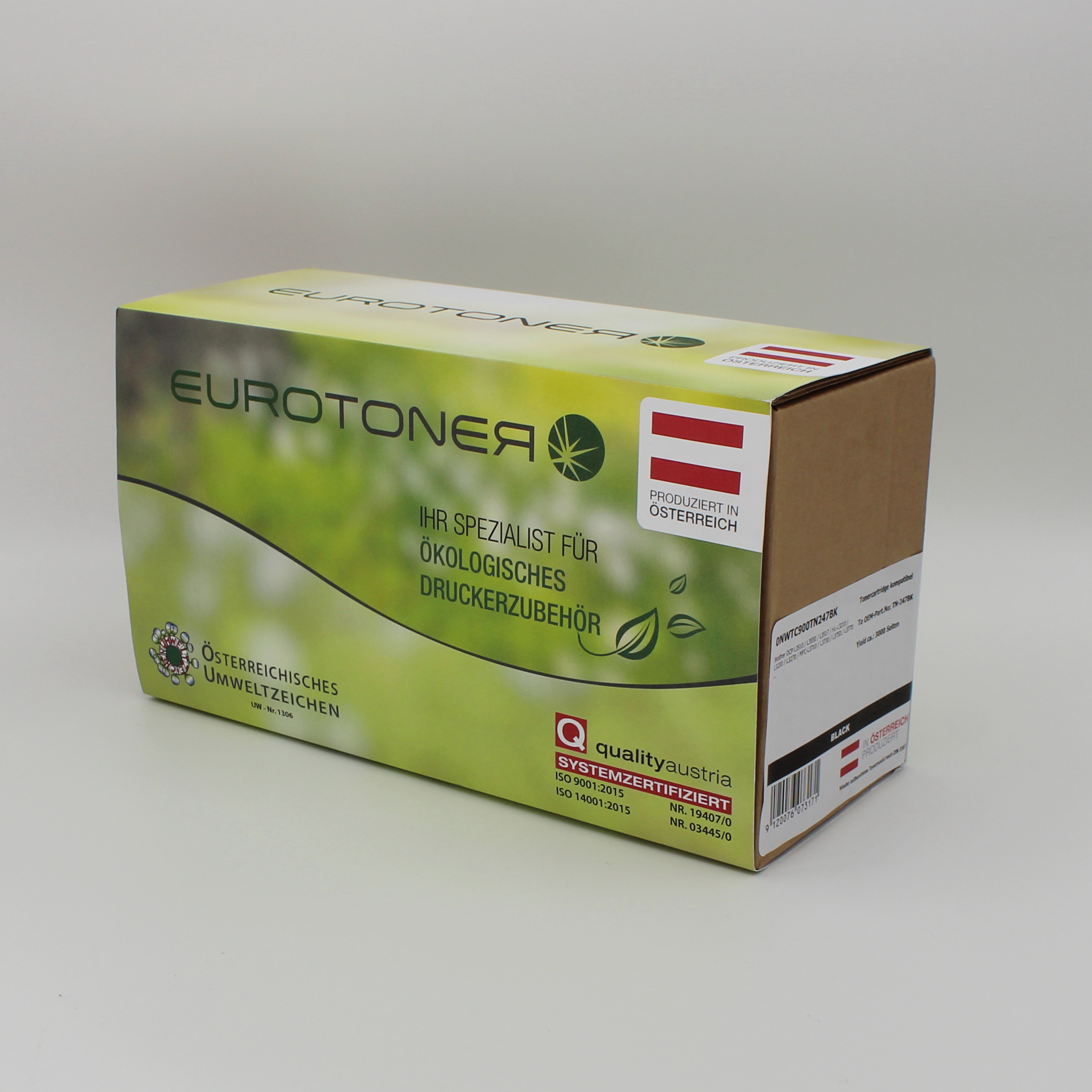 Eurotoner wiederaufbereitet fuer Brother TN-247 BK schwarz