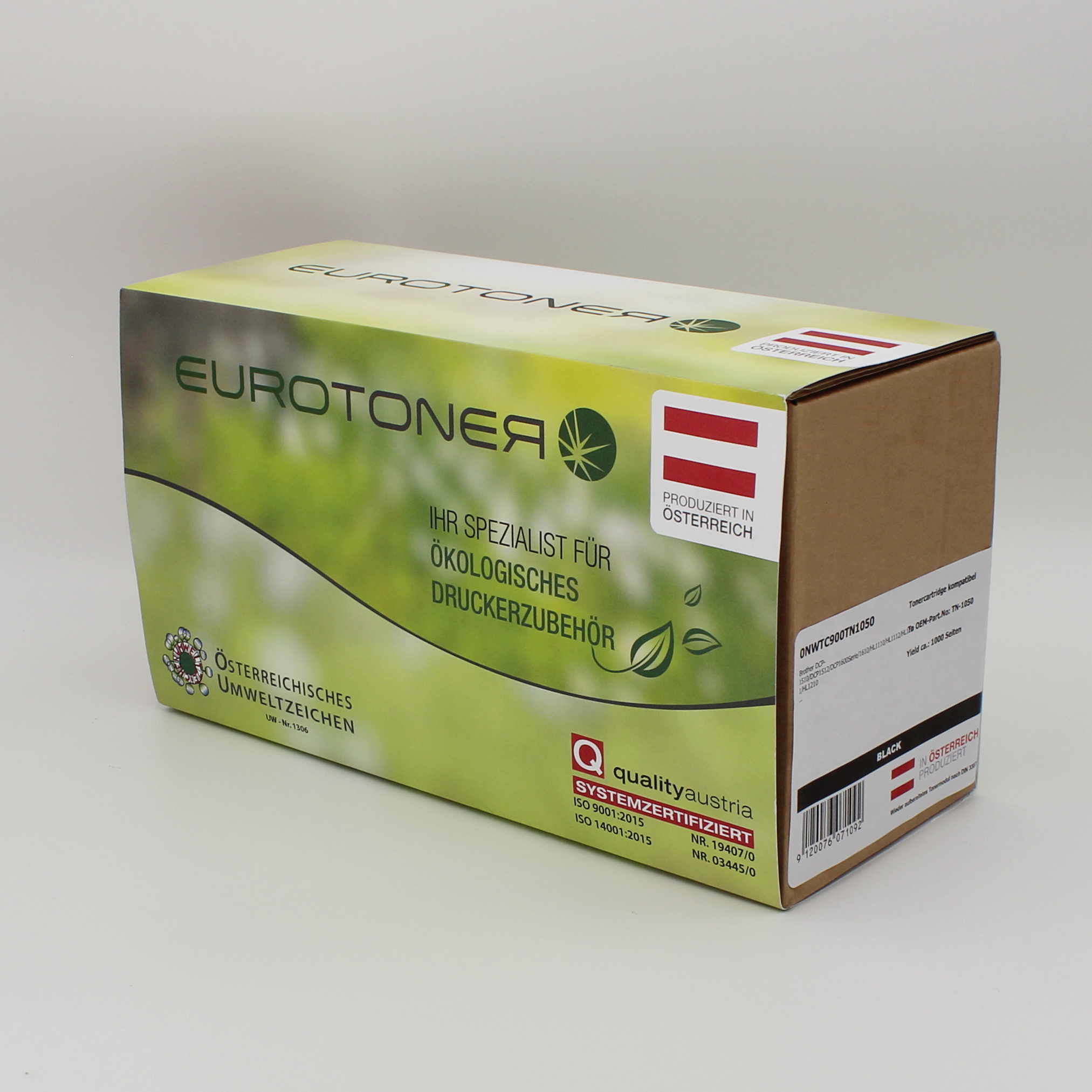 Eurotoner wiederaufbereitet fuer Brother TN-1000/TN-1050 schwarz
