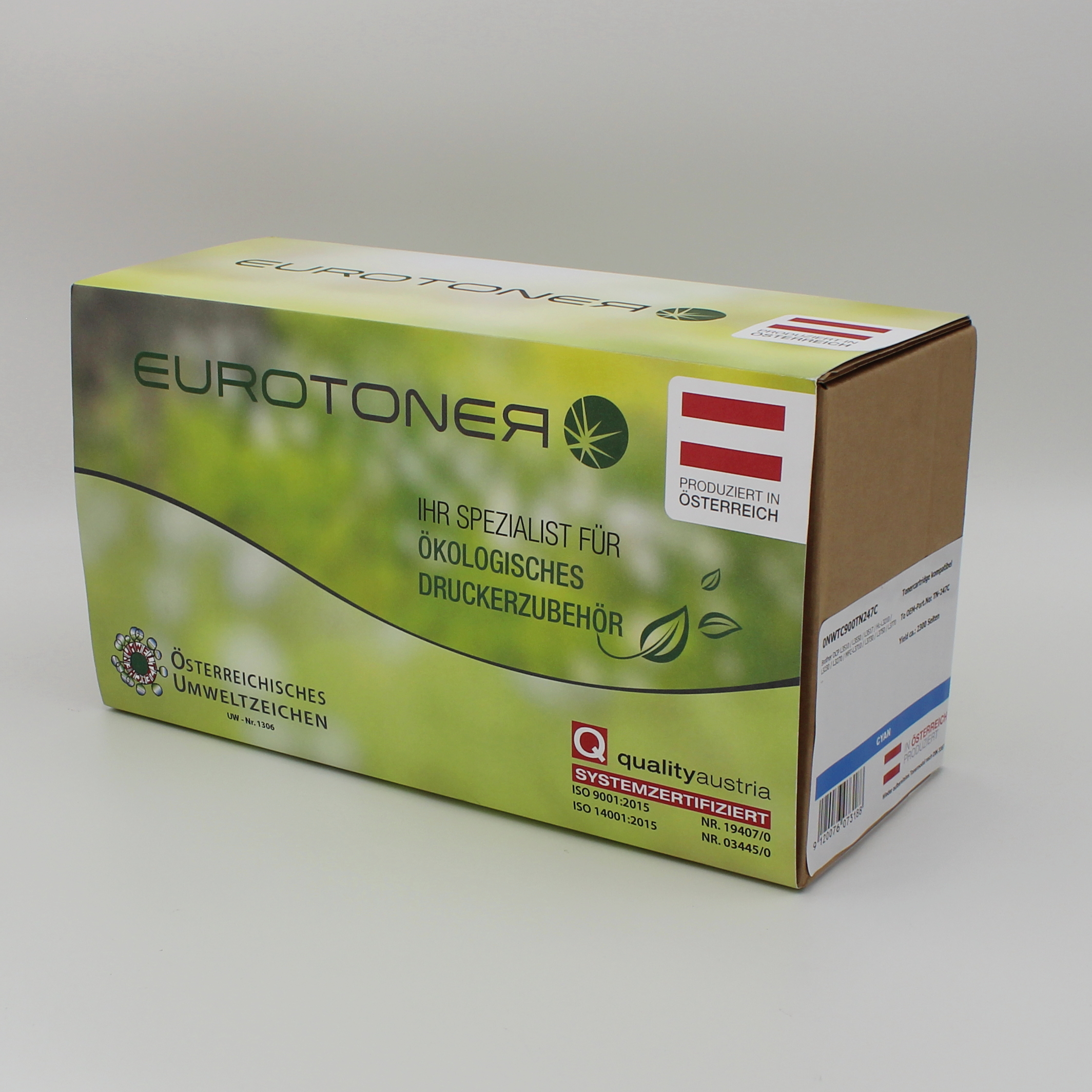 Eurotoner wiederaufbereitet fuer Brother TN-247 C cyan