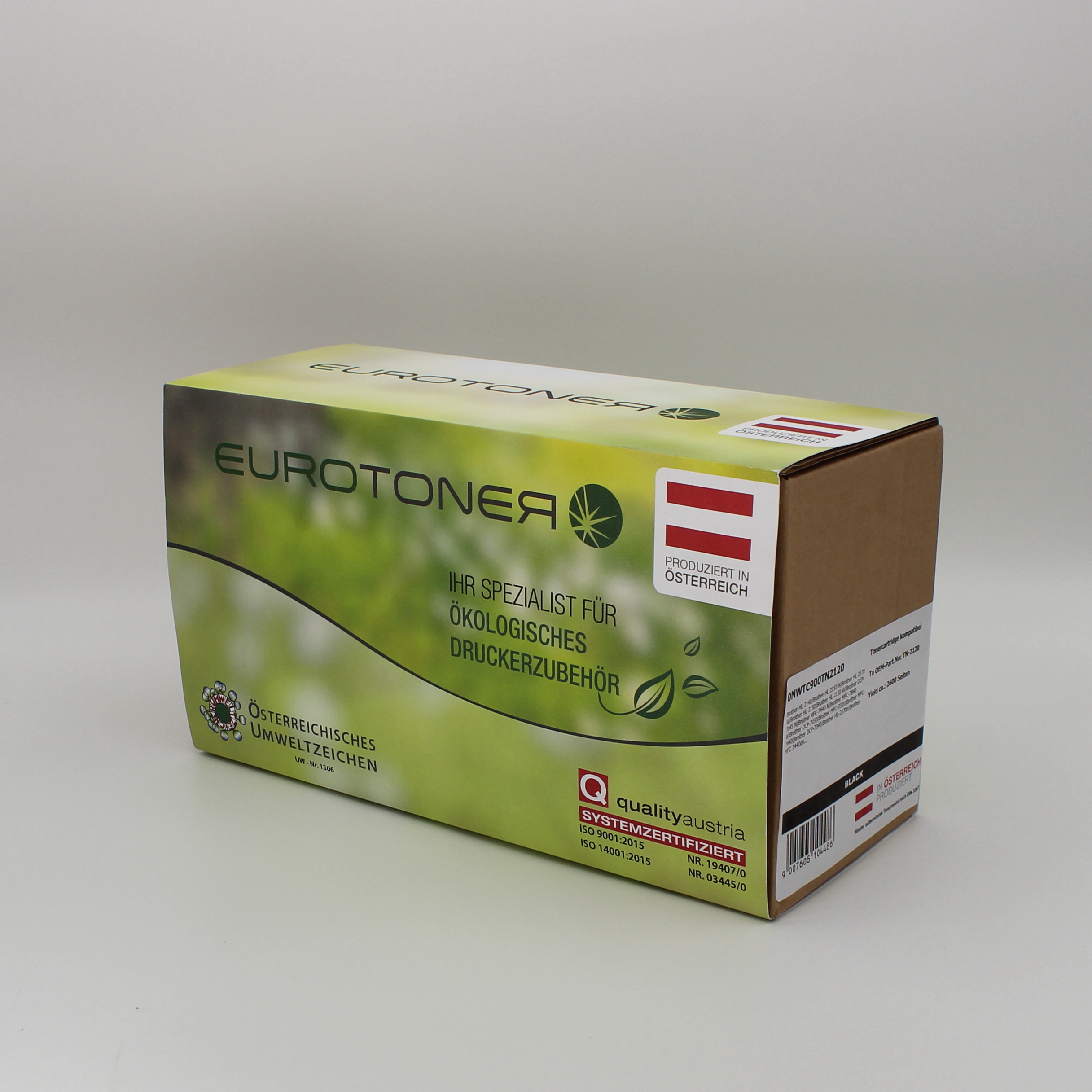 Eurotoner wiederaufbereitet fuer Brother TN-2120 schwarz