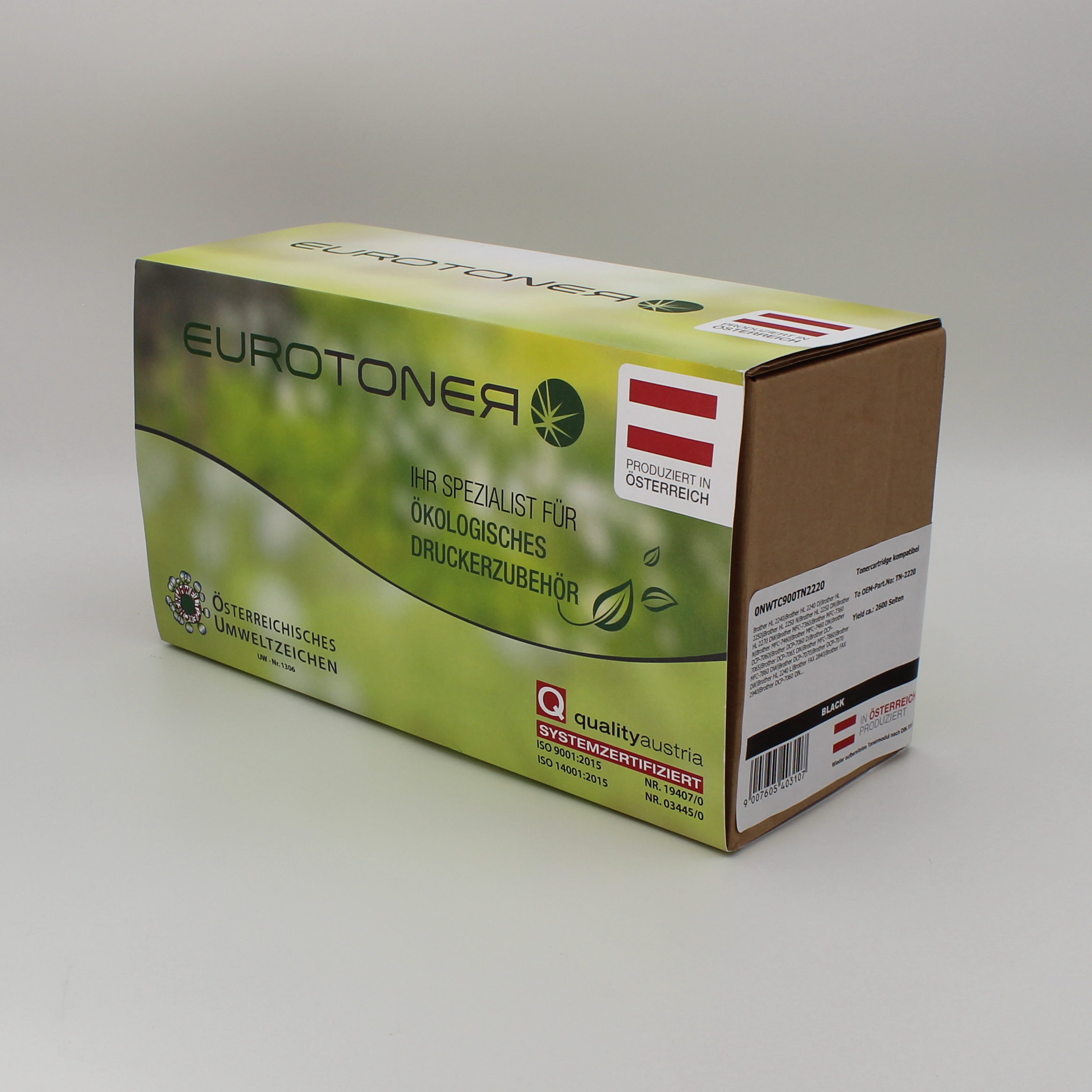 Eurotoner wiederaufbereitet fuer Brother TN-2220 schwarz