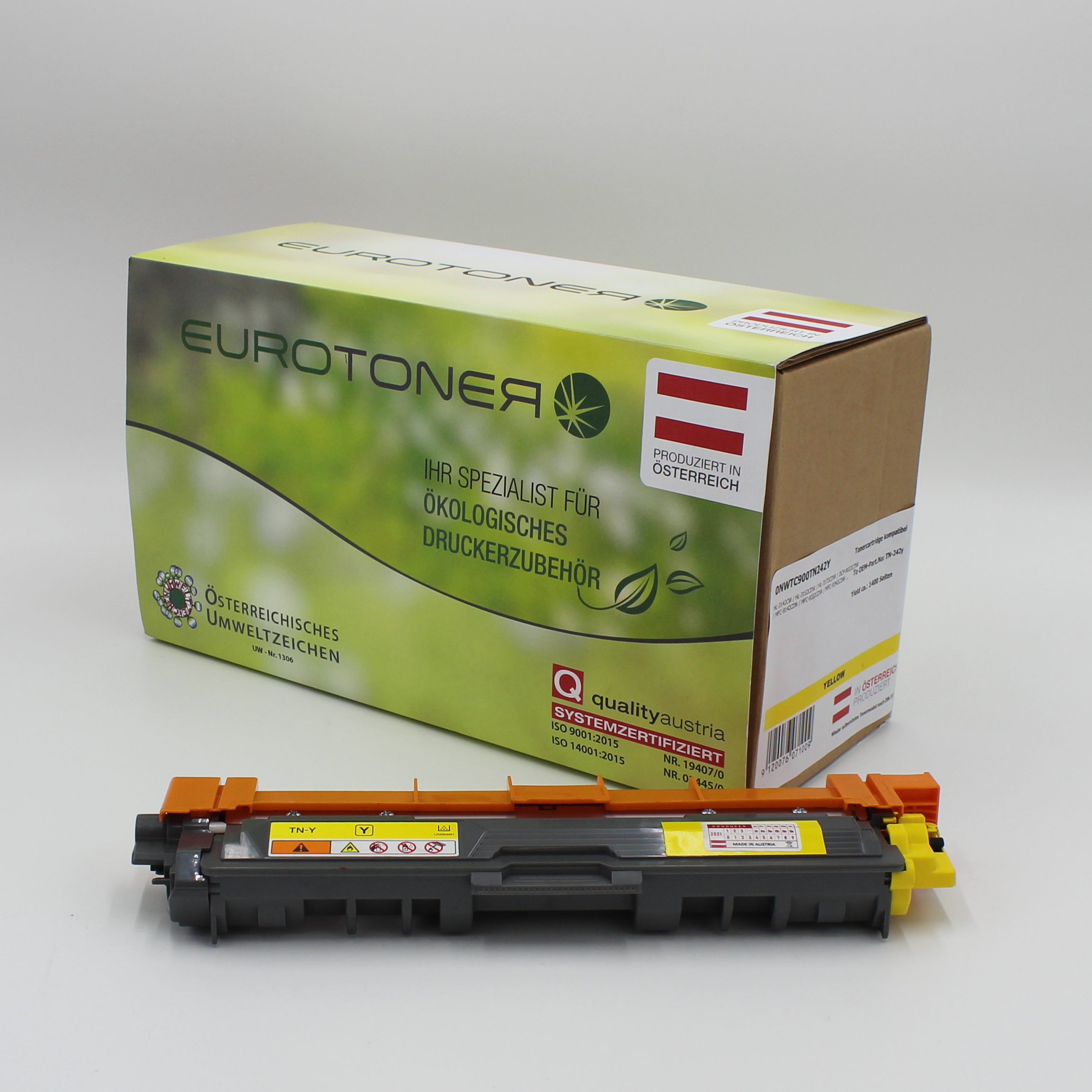 Eurotoner wiederaufbereitet fuer Brother TN-242 Y gelb