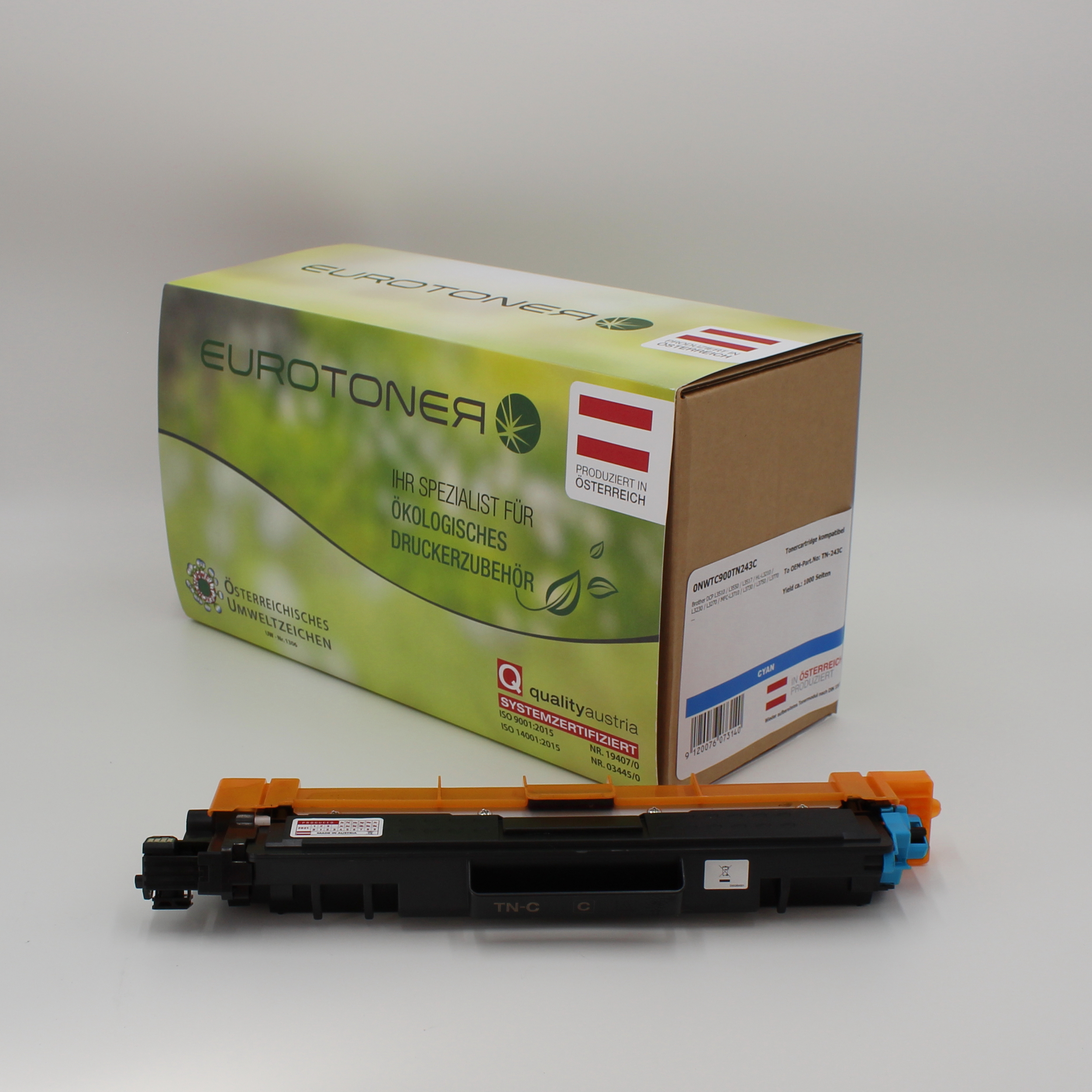 Eurotoner wiederaufbereitet fuer Brother TN-243 C cyan