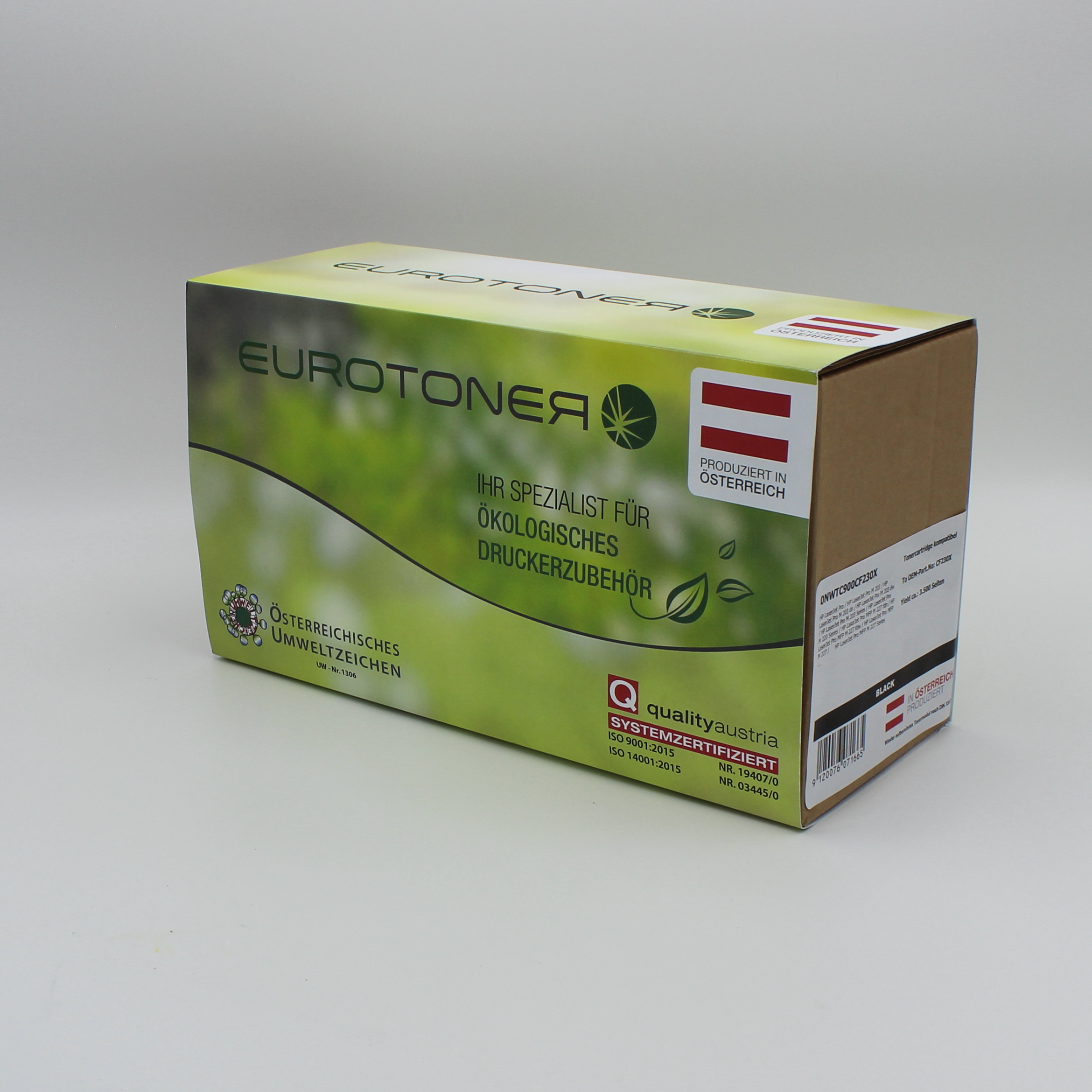 Eurotoner wiederbefuellt fuer HP CF230X schwarz