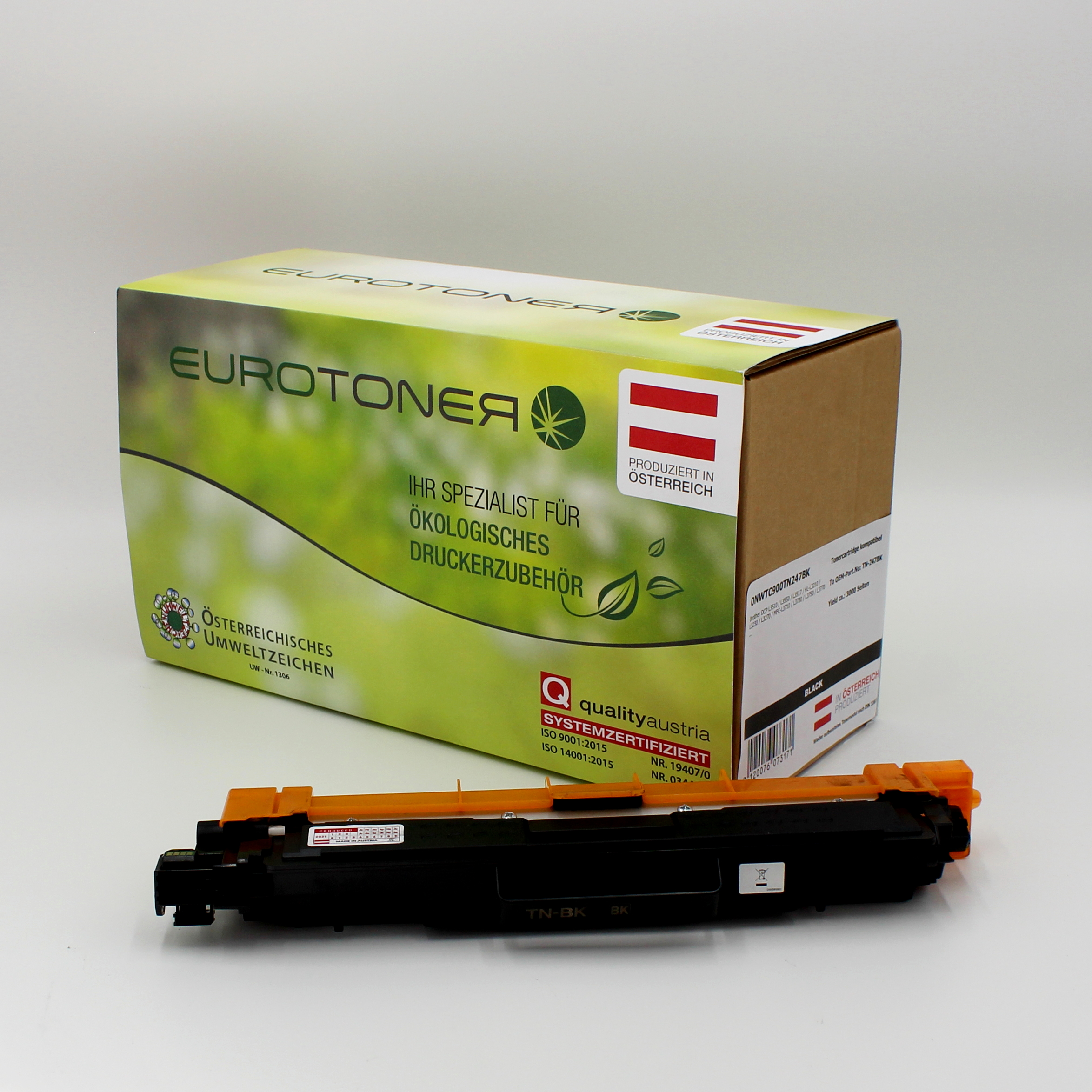 Eurotoner wiederaufbereitet fuer Brother TN-247 BK schwarz