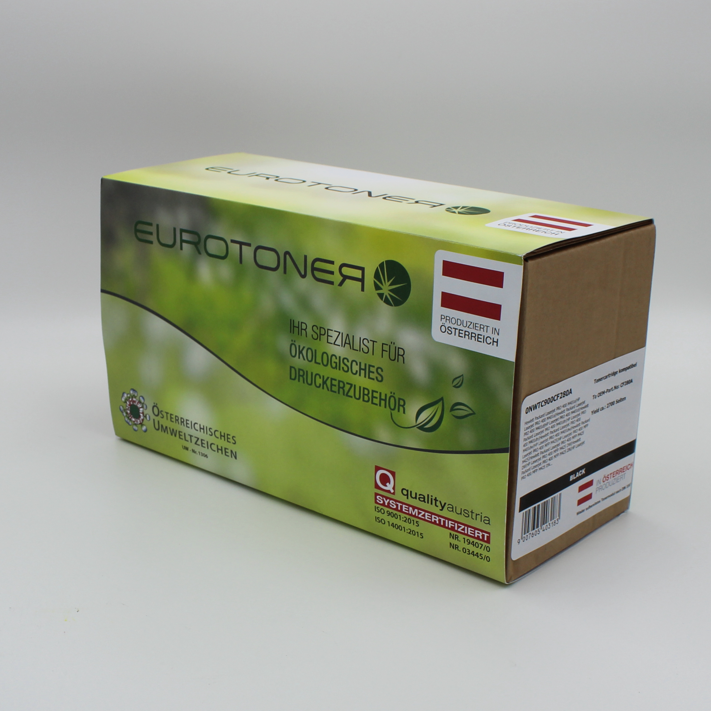 Eurotoner wiederbefuellt fuer HP CF280A schwarz