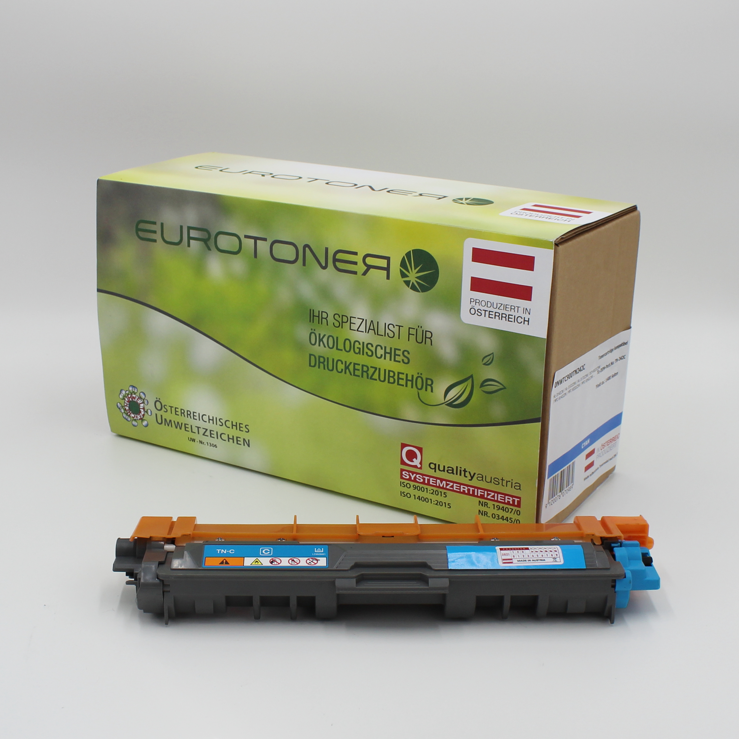 Eurotoner wiederaufbereitet fuer Brother TN-242 C cyan